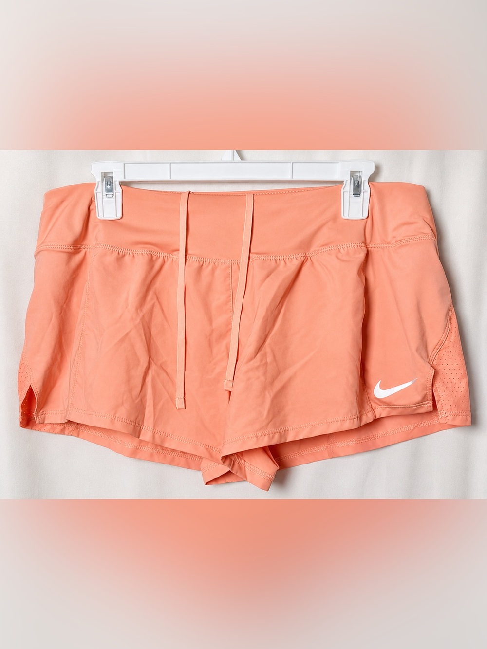 Nike Women's Peach Dri-Fit Running Shorts with Built in Briefs Size XL